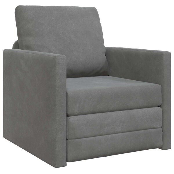 vidaXL Canapé-Lit Gris foncé 74 x 77 x 81 cm Velours