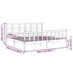 vidaXL Cadre de lit avec tête de lit marron miel 200x200cm bois massif