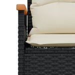 vidaXL Banc de jardin avec coussins 116x62 5x74 cm noir résine tressée