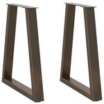 vidaXL Pieds de table à manger en forme de V 2 pièces Acier naturel 50 x (72-73 3) cm Acier