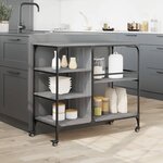 vidaXL Chariot de cuisine sonoma gris 100x45x89 5 cm bois d'ingénierie