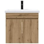 vidaXL Meuble de salle de bain avec robinet Chêne artisanal