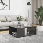 vidaXL Table basse Gris brillant 90x67x33 cm Aggloméré