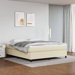 vidaXL Sommier à lattes de lit avec matelas Crème 180x200cm Similicuir
