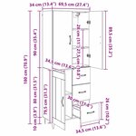 vidaXL Haut Armoire 2 Pièces Chêne artisanal Bois d'ingénierie et verre