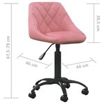 vidaXL Chaise de bureau Rose Velours