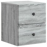 vidaXL Cabinet de chevet mural 2 Pièces Sonoma gris 34 5 x 33 x 40 cm