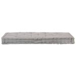 vidaXL Coussins de plancher de palette 2 Pièces Coton Gris