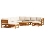 vidaXL Salon de jardin avec coussins 11 Pièces bois massif d'acacia