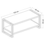 Homemania table basse lesa 102x45x40 cm noir et noyer