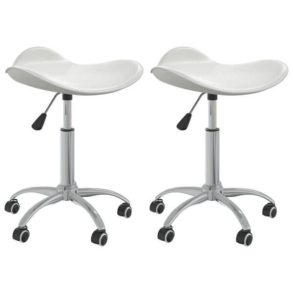 vidaXL Chaises pivotantes à manger lot de 2 blanc similicuir