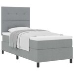 vidaXL Lit à ressorts avec matelas Gris clair 100 x 200 cm tissu