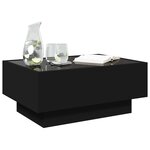 vidaXL Table basse avec LED noir 70x50x30 cm bois d'ingénierie