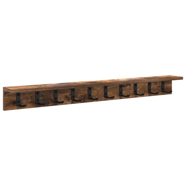 vidaXL Porte-manteau mural Chêne fumé 100 x 10.5 x 10.5 cm