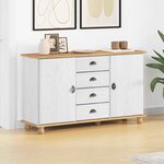 vidaXL Buffet ASKIM Blanc 133 5 x 40 x 79 cm Bois massif en pin