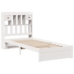vidaXL Lit bibliothèque sans matelas blanc 90x190cm bois de pin massif
