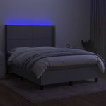vidaXL Sommier à lattes de lit matelas LED Gris clair 140x200 cm Tissu