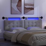 vidaXL Tête de lit suspendue Avec lumière LED Gris clair Tissu