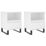 vidaXL Tables de chevet 2 Pièces blanc 40x35x50 cm bois d’ingénierie