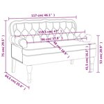 vidaXL Banc avec dossier gris foncé 119 5x64 5x75 cm velours