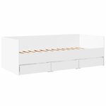 vidaXL Lit de jour avec tiroirs blanc 75x190 cm bois d'ingénierie