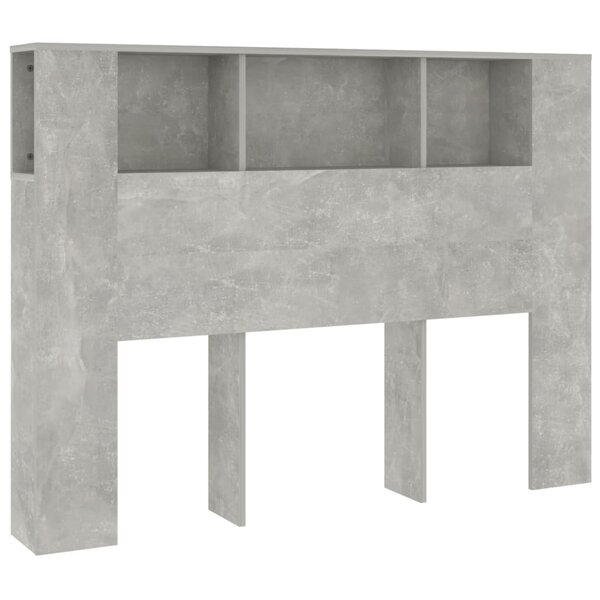 vidaXL Armoire de tête de lit Gris béton 140x18 5x104 5 cm