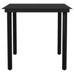 vidaXL Ensemble à manger de jardin 5 Pièces Noir Rotin PVC