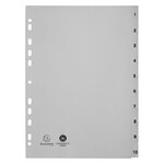 Intercalaires Imprimés Numériques Pp Gris Recyclé - 10 Positions - A4 - Gris - X 20 - Exacompta