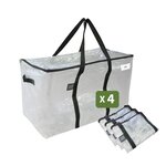 Pack and Move - Lot 4 Grands Sacs Déménagement Transparent Recyclé - Rangement Et Transport Ultra Résistant - Réutilisable - Poignées Solides - 100L