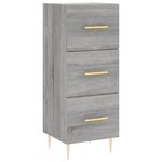 vidaXL Buffet Sonoma gris 34 5x34x90 cm Bois d'ingénierie