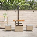 vidaXL Ensemble de salle à manger pour jardin 3 Pièces Beige Poly rotin