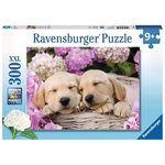 Puzzle 300 pieces xxl - mignons chiots dans la corbeille - ravensburger - puzzle enfant 300 pieces - des 9 ans