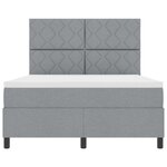 vidaXL Lit à ressorts avec matelas Gris clair 140 x 200 cm tissu
