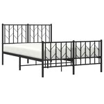 vidaXL Cadre de lit métal sans matelas avec pied de lit noir 120x200cm