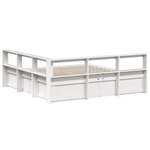 vidaXL Lit bibliothèque sans matelas blanc 200x200 cm bois pin massif