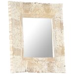 vidaXL Miroir Blanc 50x50 cm Bois de manguier massif