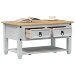 vidaXL Table basse avec tiroir Blanc 85 x 50 x 45 cm Pin massif