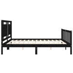 vidaXL Cadre de lit avec tête de lit noir 200x200 cm bois massif