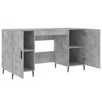Bureau table poste de travail meuble d'ordinateur informatique étude 140 x 50 x 75 cm bois d'ingénierie gris 02_0023843