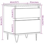 vidaXL Table de chevet vieux bois 40x35x50 cm bois d’ingénierie