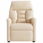 vidaXL Fauteuil inclinable de massage beige tissu microfibre
