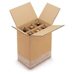 Caisse carton d'expédition pour bouteilles avec croisillons renforcés à montage manuel 2 bouteilles (lot de 20)