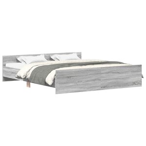vidaXL Cadre de lit sans matelas sonoma gris 200x200 cm