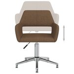 vidaXL Chaise pivotante de salle à manger Marron Tissu