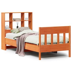 vidaXL Cadre de lit sans matelas cire marron 75x190 cm bois pin massif