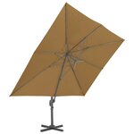 vidaXL Parasol de jardin déporté avec mât en aluminium 400 x 300 cm Taupe