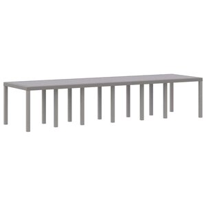vidaXL Table de Jardin Gris clair 350 x 100 x 74 cm polyrotin