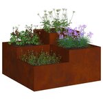 vidaXL Cache-pot de jardin Rouillé 80 x 80 x 48 cm Acier patiné