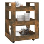 vidaXL Chariot de cuisine Chêne fumé 60x45x80 cm Bois d'ingénierie