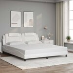 vidaXL Cadre de lit Viana sans matelas blanc 180x200 cm similicuir